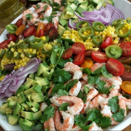 Clean Shrimp and Corn Salad with Homemade Dressing