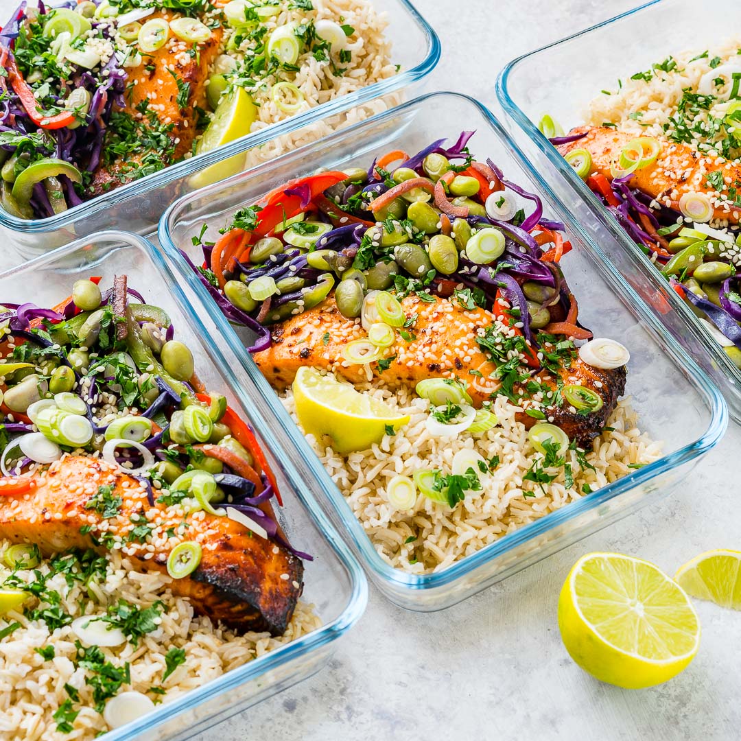 Sweet Chili Salmon Meal Prep Bowls Make Clean Eating Breezy Clean