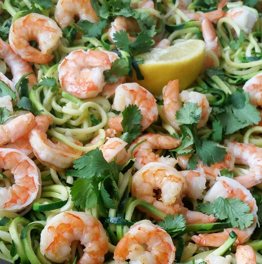 zoodles and shrimp