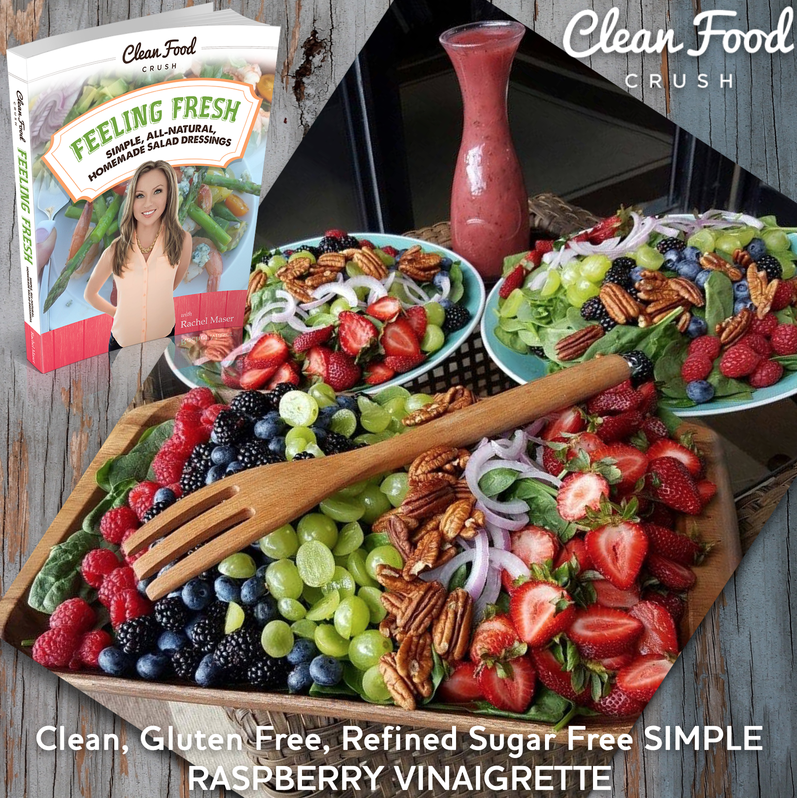 Clean Gluten Free Refined Sugar Free Simple Raspberry Vinaigrette Salad Dressing