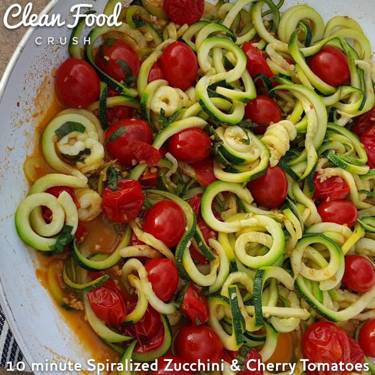 10 minute Spiralized Zucchini & Cherry Tomatoes