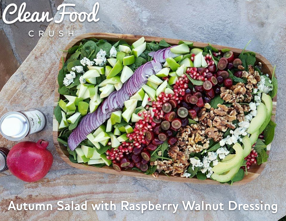 Autumn Salad with Raspberry Walnut Dressing