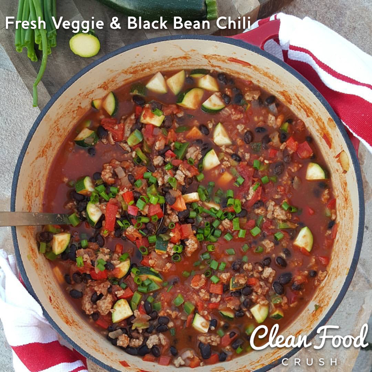 Clean Fresh Vegetable Black Bean Turkey Chili Recipe Clean Food Crush