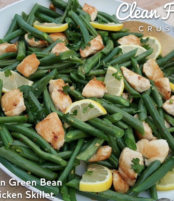 Lemon Green Bean Chicken Skillet Recipe https://cleanfoodcrush.com/lemon-green-bean-chicken-skillet