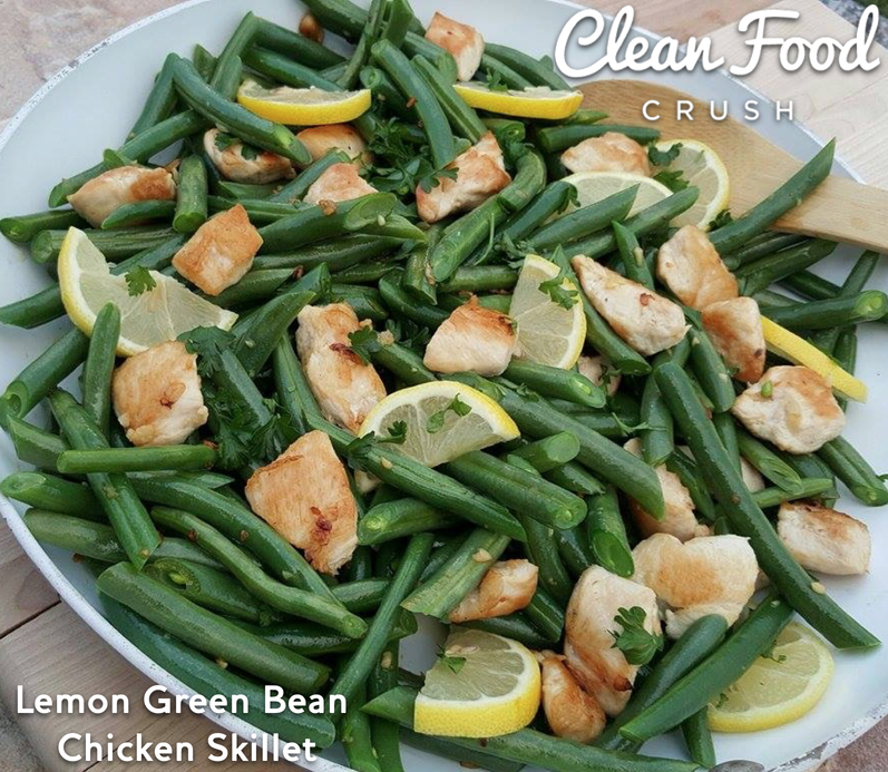 Lemon Green Bean Chicken Skillet Recipe https://cleanfoodcrush.com/lemon-green-bean-chicken-skillet