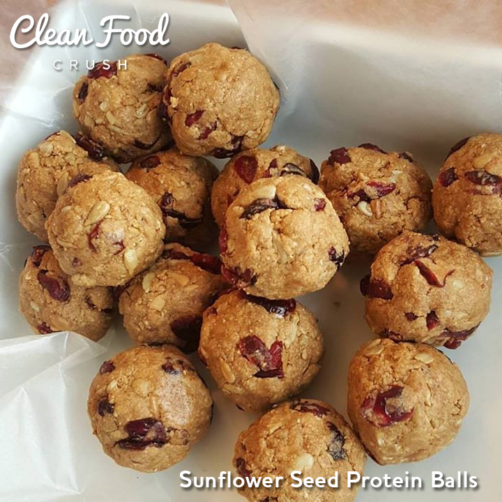 Sunflower Seed Protein Balls https://cleanfoodcrush.com/sunflower-seed-protein-balls