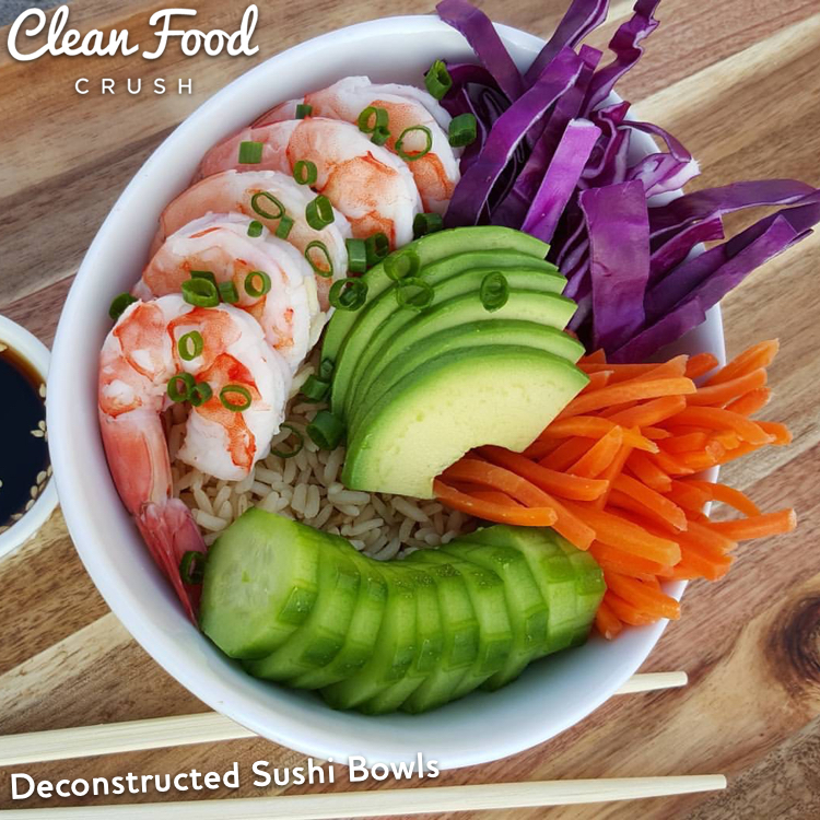 Clean shrimp sushi bowl