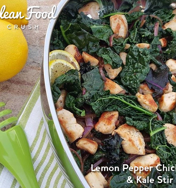 Lemon Pepper Chicken & Kale Stir Fry https://cleanfoodcrush.com/lemon-pepper-chicken-kale-stir-fry