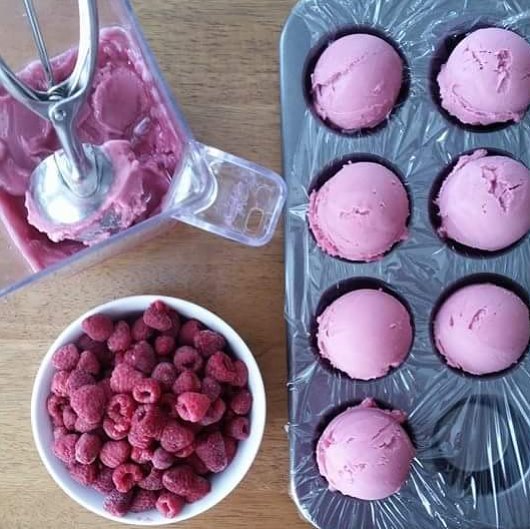 Creamy Raspberry 'Nice Cream' Prep