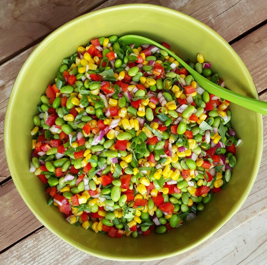 Edamame Summer BBQ Salad Clean Eating https://cleanfoodcrush.com/edamame-salad/