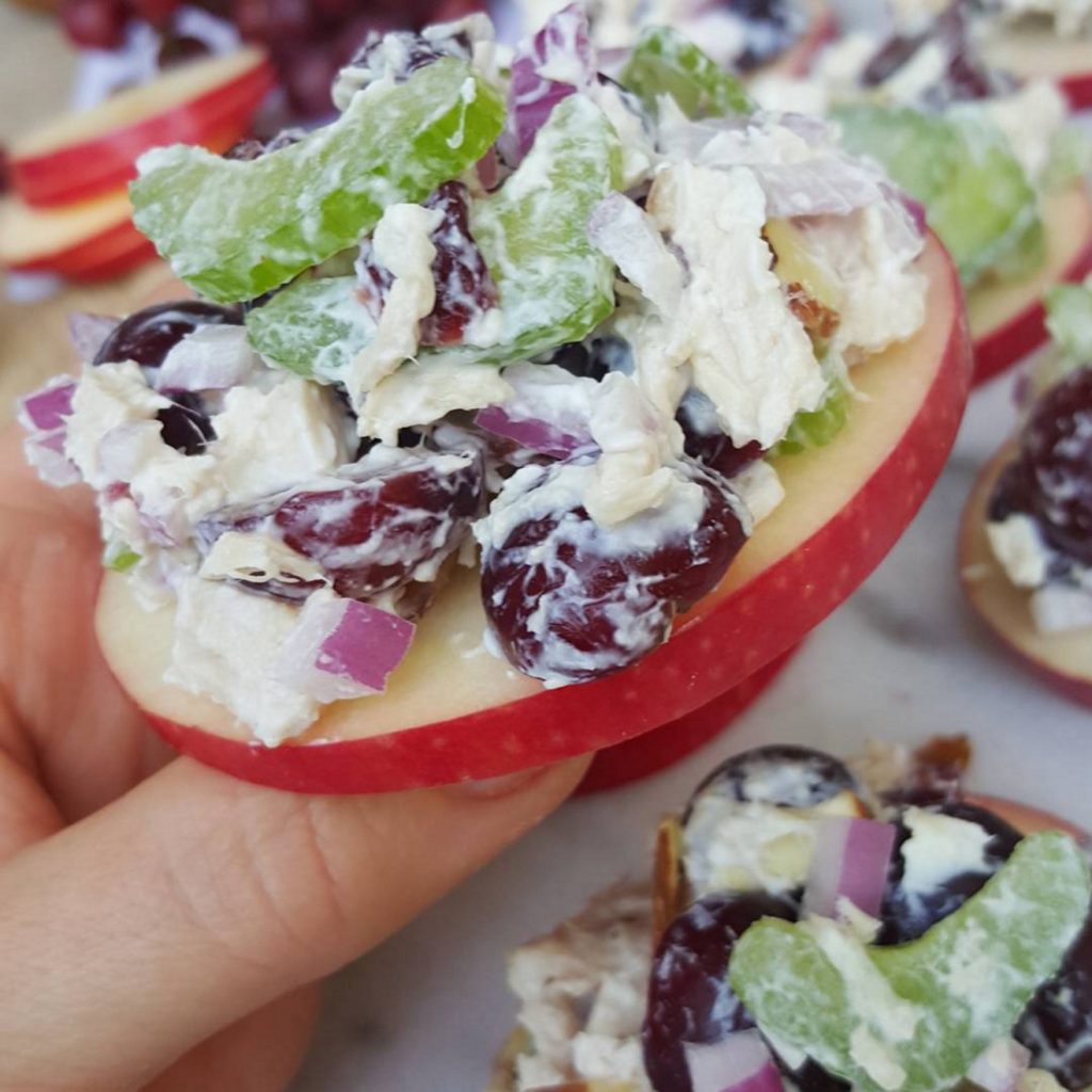 Chicken Salad Apple Rounds Recipe Clean Eating