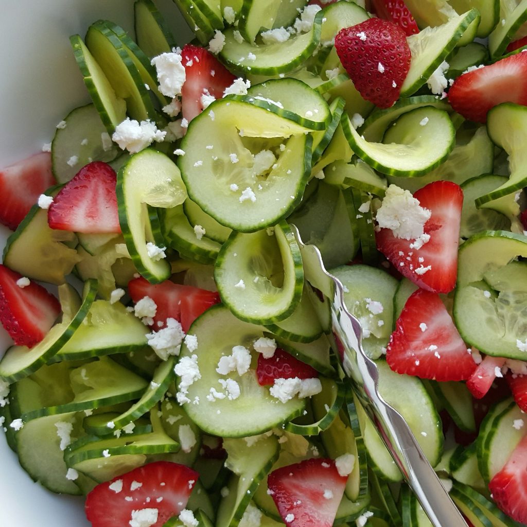 Cucumber Strawberry Salad CleanFoodCrush