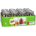 Ball Regular Mouth Half Pint Jars with Lids and Bands, Set of 12