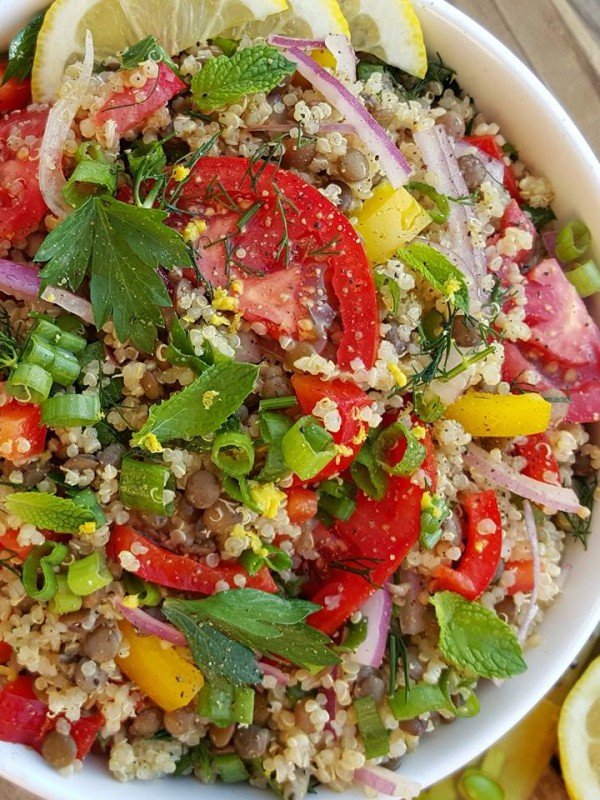 Fresh herb infused Quinoa Salad https://cleanfoodcrush.com/fresh-herb-infused-quinoa-salad