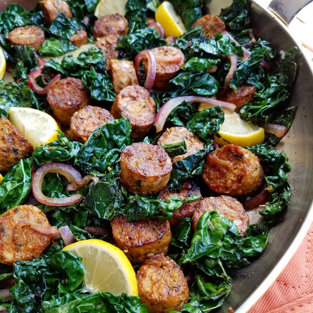 Lemon Pepper Chicken Sausage Kale Stir Fry Clean Food Crush