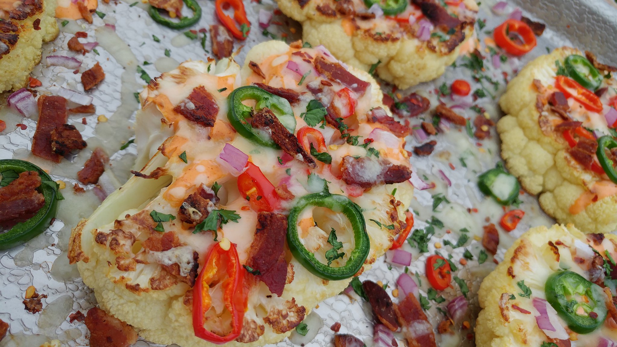 Roasted Jalapeño Popper Cauliflower Slices Clean Food Crush