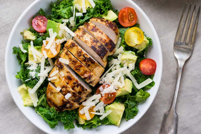 Kale Chicken Caesar Salad | Clean Food Crush