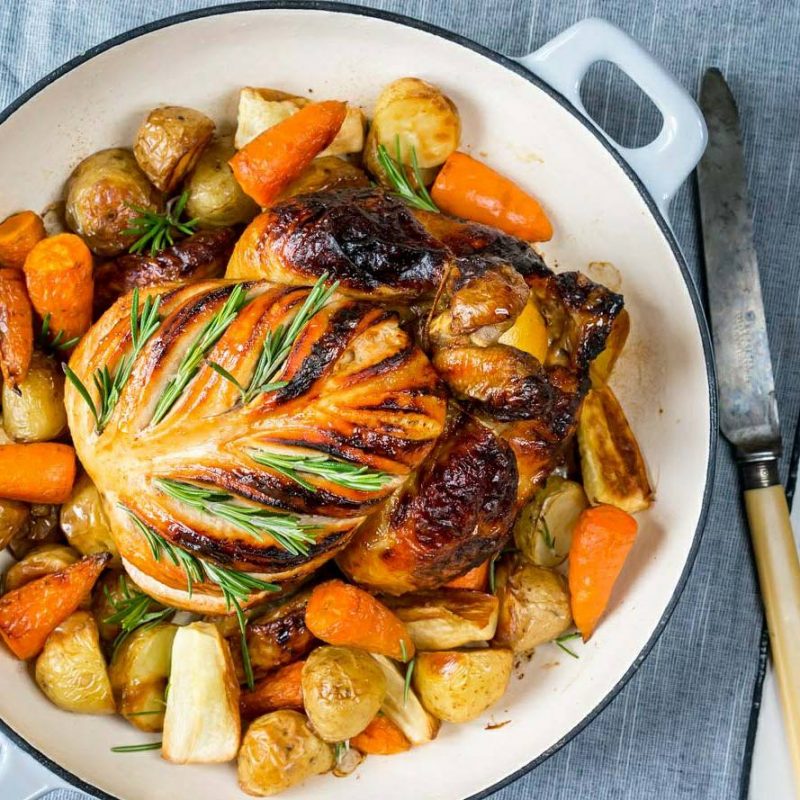 Caramelized Honey-Lime Chicken with Roasted Winter Veggies | Clean Food ...