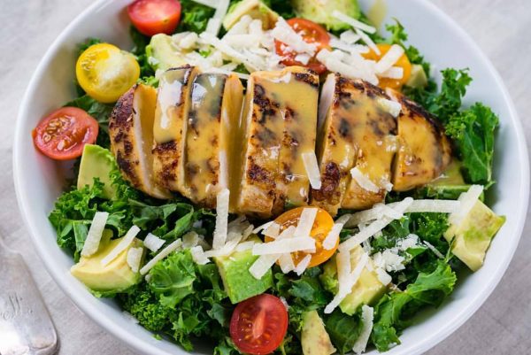 Kale Chicken Caesar Salad | Clean Food Crush