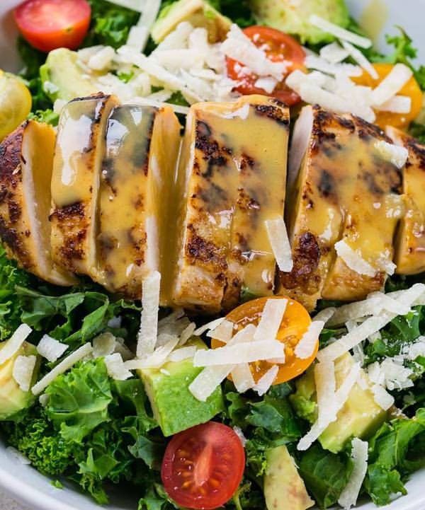 Kale Chicken Caesar Salad