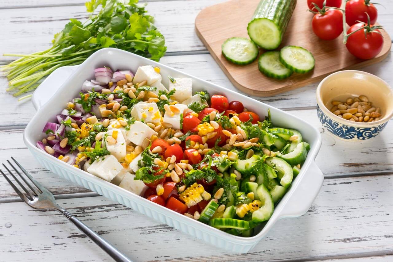 Easy to prepare Greek Salad meal