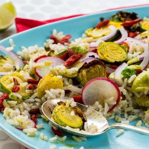 Brussels sprouts & brown rice salad
