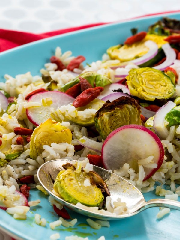 Brussels sprouts & brown rice salad