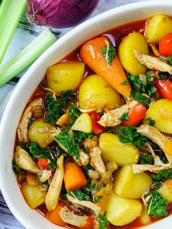 Clean Food Chicken Curry with Kale and Winter Root Veggies