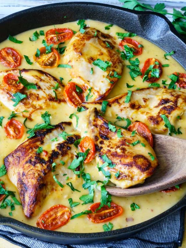 Creamy Garlic & Tomato Basil Chicken Skillet Eat Clean
