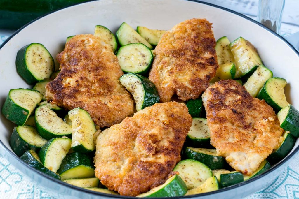 Gluten-Free Crispy Garlic Chicken and Zucchini