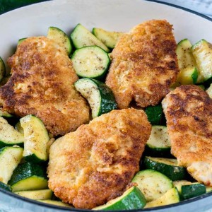 Gluten-Free Crispy Garlic Chicken and Zucchini