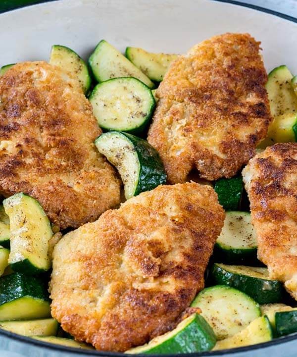 Gluten-Free Crispy Garlic Chicken and Zucchini