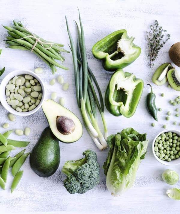 Green herbs and vegestables ingredients