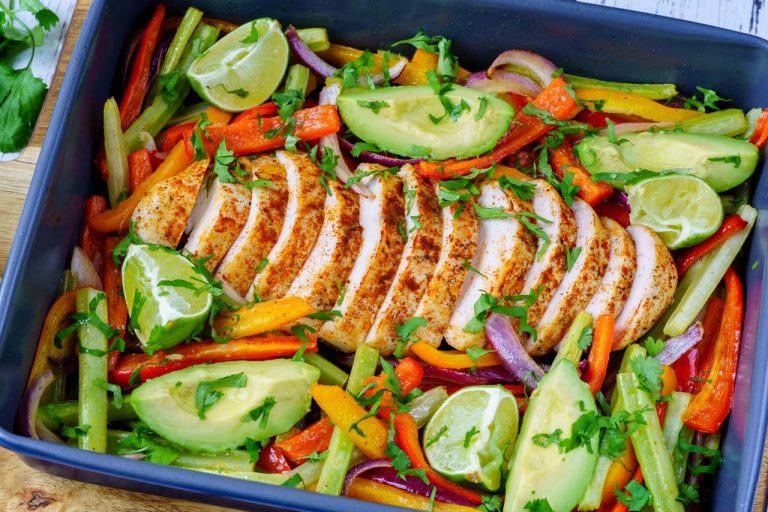 One Tray Chicken Fajitas | Clean Food Crush