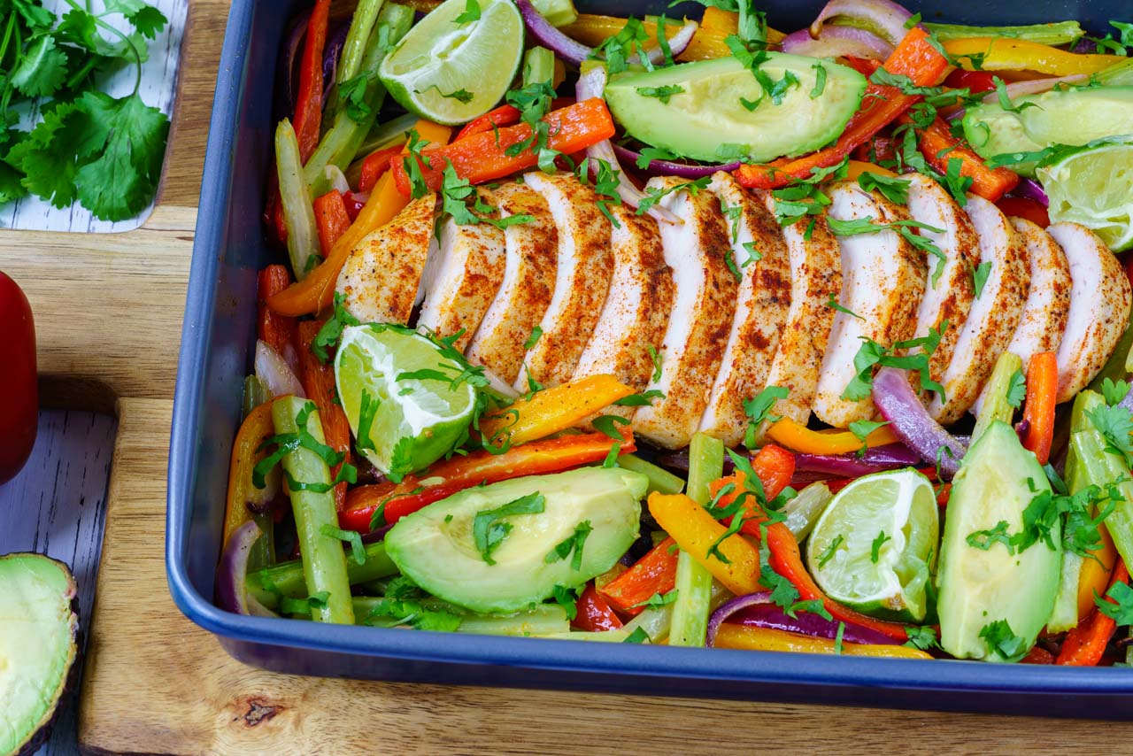 One Tray Chicken Fajitas Clean Food Crush