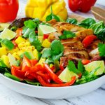 Sweet and Source Chicken Mango Salad with Avocado CleanFoodCrush