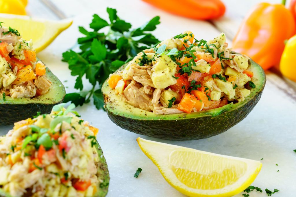 Spicy Tuna on avocado bowl