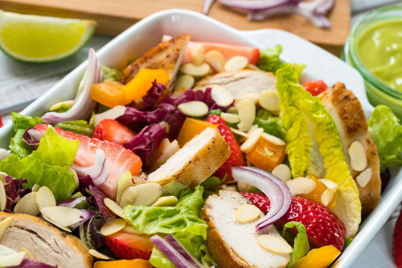 Vibrant Clean Eating Chicken Strawberry Salad