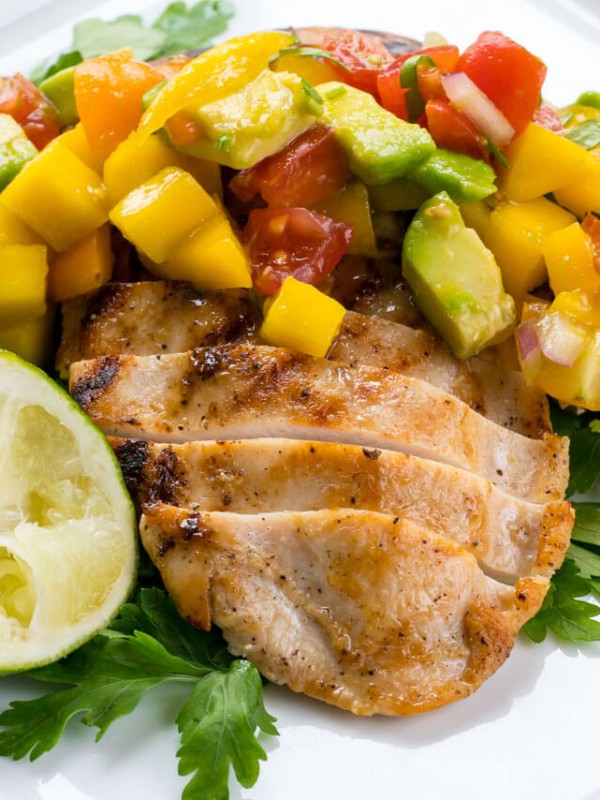 Grilled Eat Clean! Grilled Chicken with Mango with mango salsa