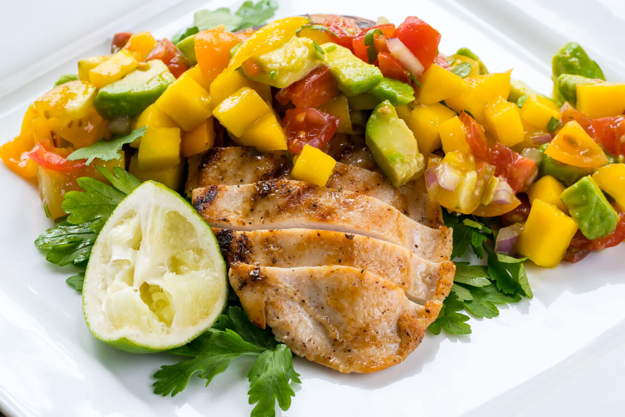 Grilled Eat Clean! Grilled Chicken with Mango with mango salsa