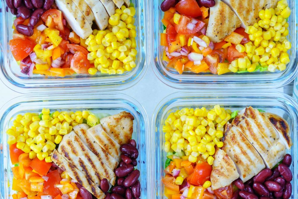 Deconstructed Chicken Burrito Bowl Meal Prep