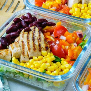 Deconstructed Chicken Burrito Bowl Meal Prep