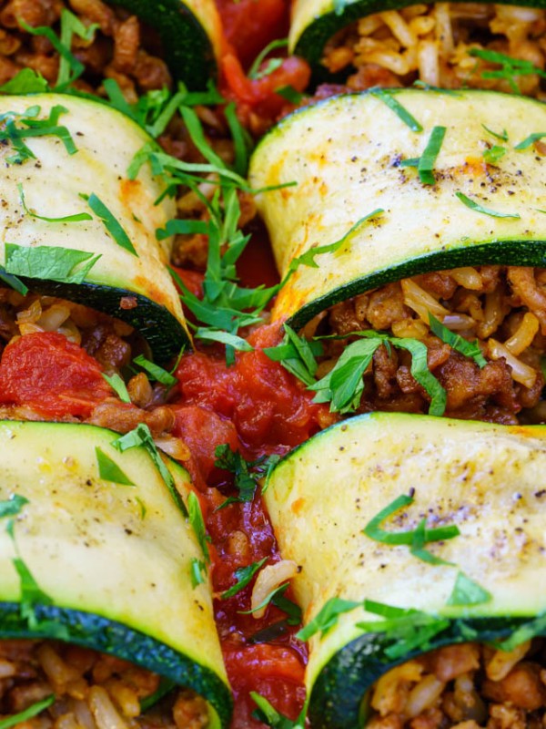 Eat Clean Burrito Stuffed Zucchini Rolls