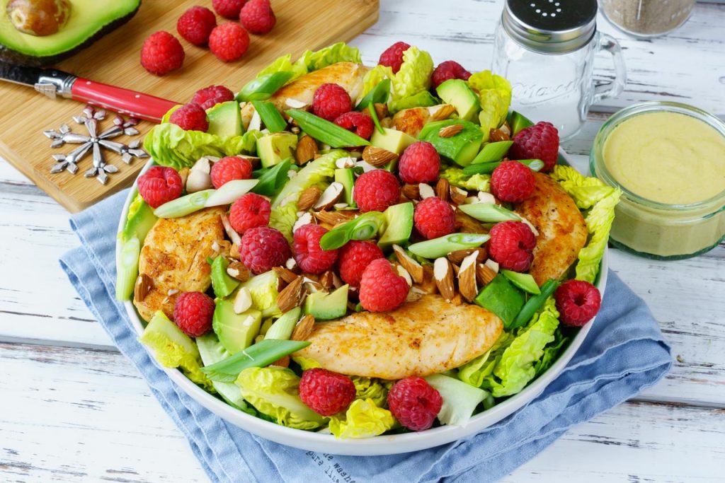 Chicken Raspberry Avocado Salad