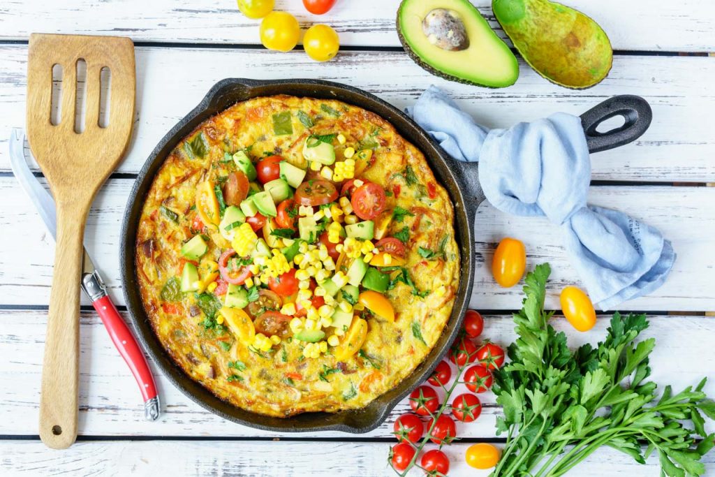 One-Pan Frittata & Avocado Salsa Recipe