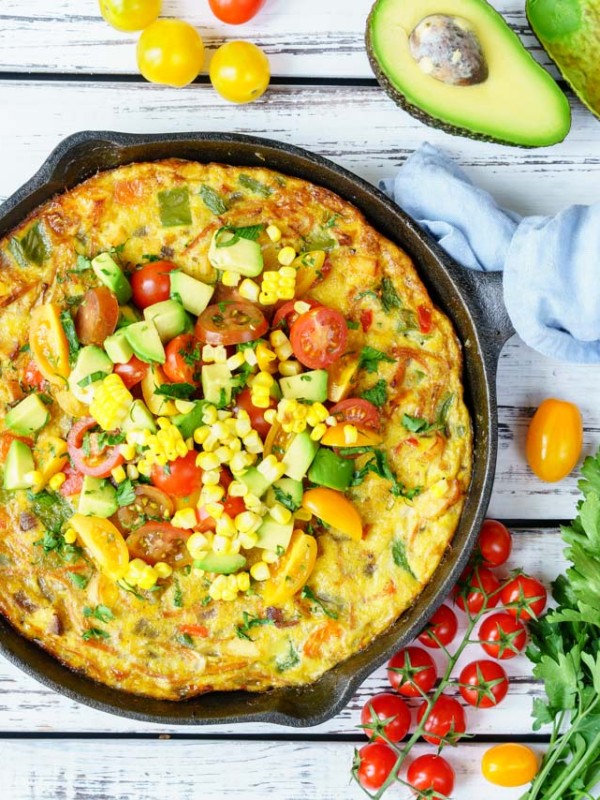 One-Pan Frittata & Avocado Salsa Recipe
