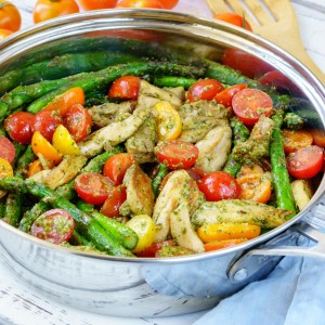 One Pan Pesto Chicken & Veggies
