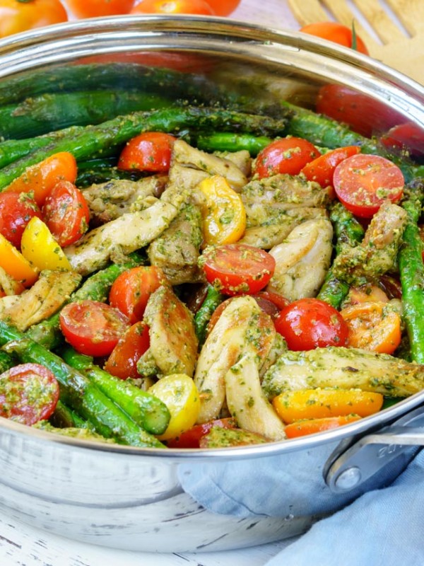 One Pan Pesto Chicken & Veggies