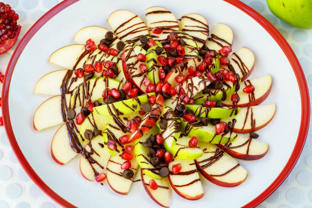 Pomegranate Chocolate Apple Nachos CleanFoodCrush