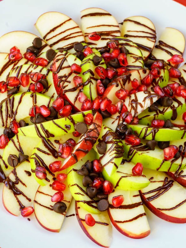 Pomegranate Chocolate Apple Nachos CleanFoodCrush